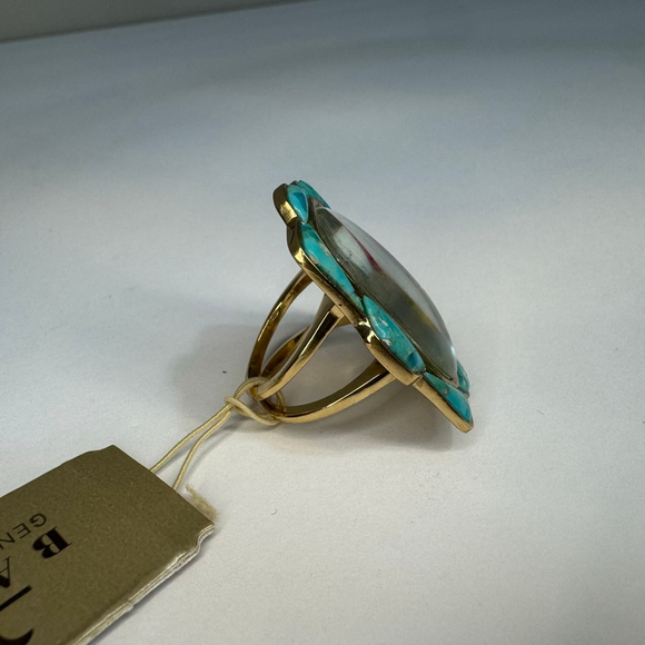 BARSE Scenic Desert Sedona Turquoise Golden Ring Southwest Size 6 - Picture 3 of 5